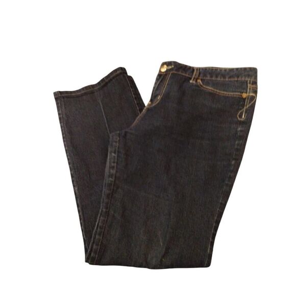 Enyce Designer Womens Pre-owned Embroidered Blue Jeans - size 15 Boot Cut - Picture 1 of 4